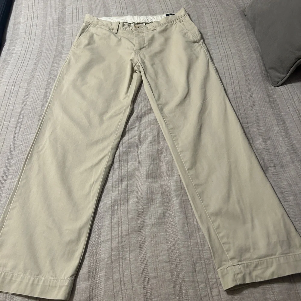Ralph Lauren Polo Tan Classic Fit Pants Flat Front